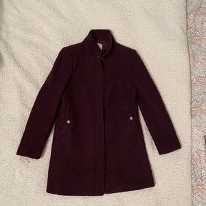 Loft Funnel Neck Plum Boucle Coat, Women’s XSP